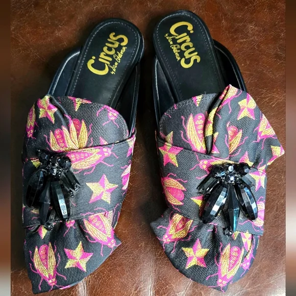 Sam Edelman Circus Posey Mule Womens 6.5 Black Embellished Slip On  - Picture 2 of 8